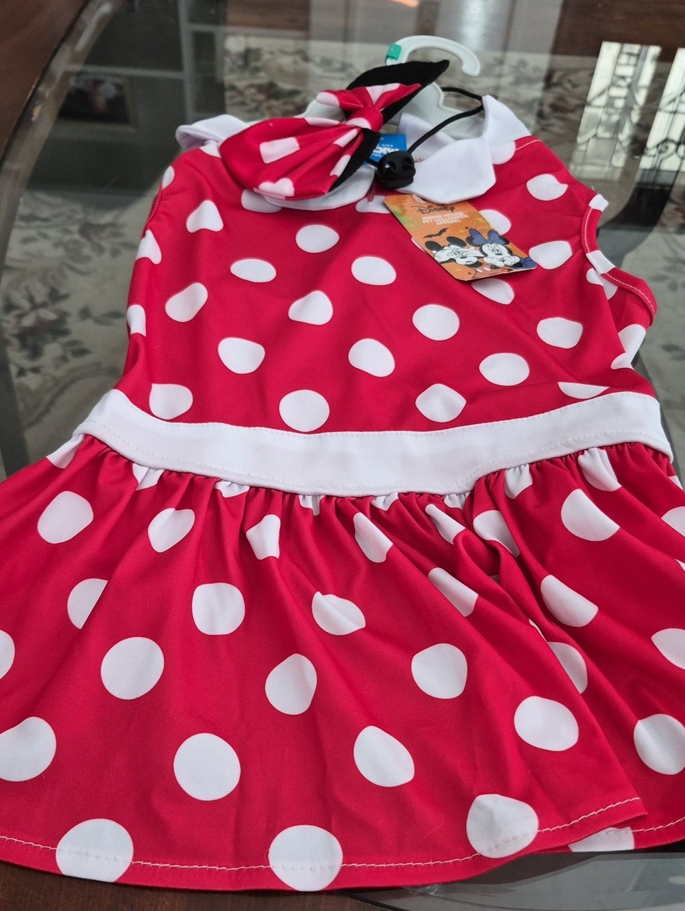 Disney Red and White Polka Dot Sleeveless Dress with Bow